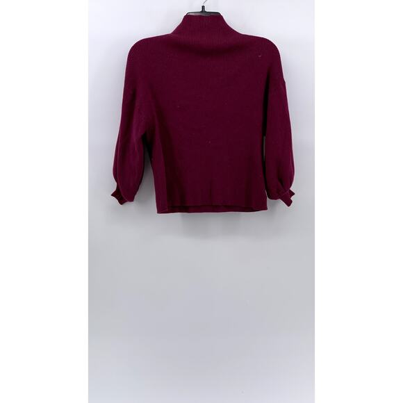Women's Burgundy Soft Knit Mock-Neck Long Sleeve Pullover Sweater SZ M - Picture 2 of 10